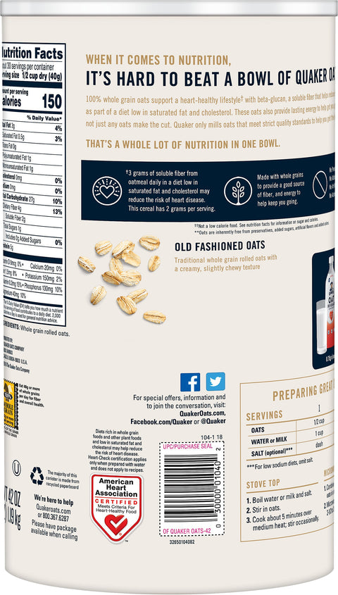 Quaker Oats Old Fashion 42 OZ
