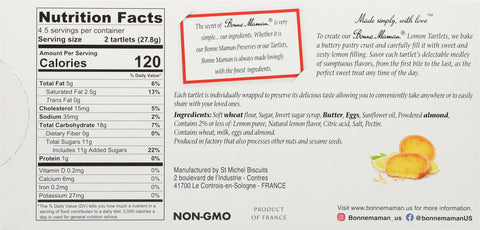 Bonne Maman Tartlets Lemon 4.41 OZ