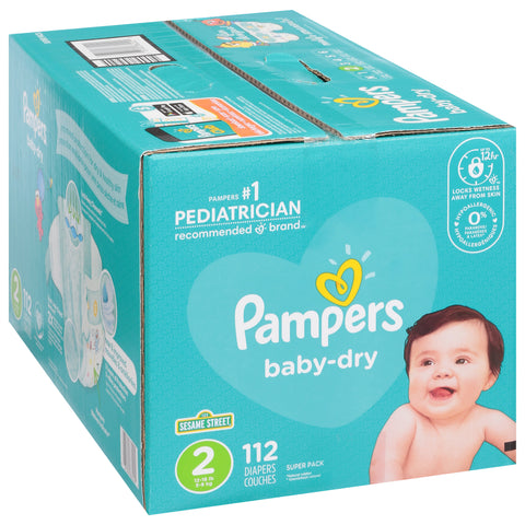 Pampers Diapers Baby Dry Case Size 2 112 CT