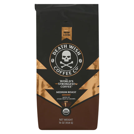 Death Wish Coffee Co Medium Roast Ground Coffee - 16 OZ 6 Pack