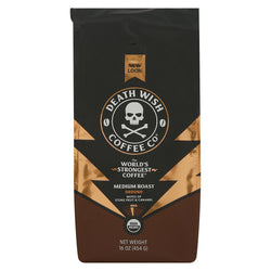 Death Wish Coffee Co. Organic Medium Roast Coffee - 16.0 OZ 6 Pack