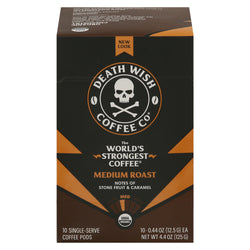 Death Wish Coffee Co Single Serve Pods Medium Roast Coffee - 4.4 OZ 6 Pack