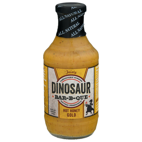 Dinosaur Bar-B-Que Hot Honey Gold Sauce - 19 FZ 6 Pack