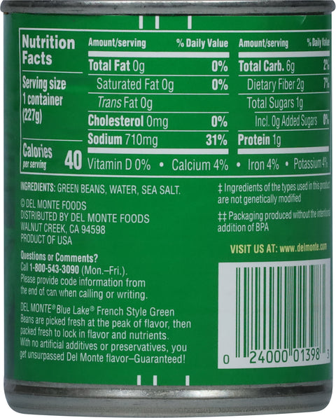 Del Monte Vegetables Fresh Cut French Style Green Beans 8 OZ