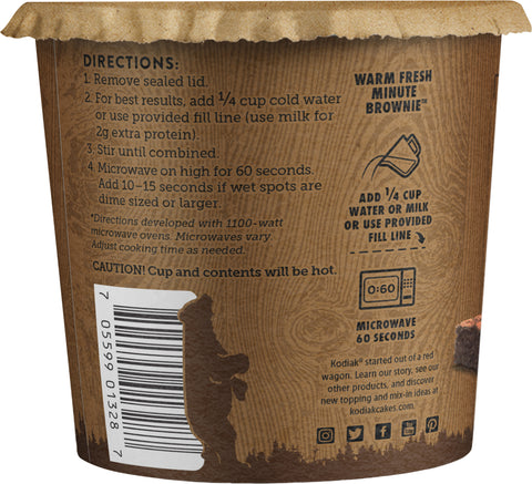 Kodiak Cakes Chocolate Fudge Brownie Cup Mix 2.36 OZ