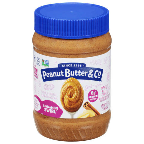 Peanut Butter & Co. Cinnamon Swirl Peanut Butter Spread - 16 OZ 6 Pack