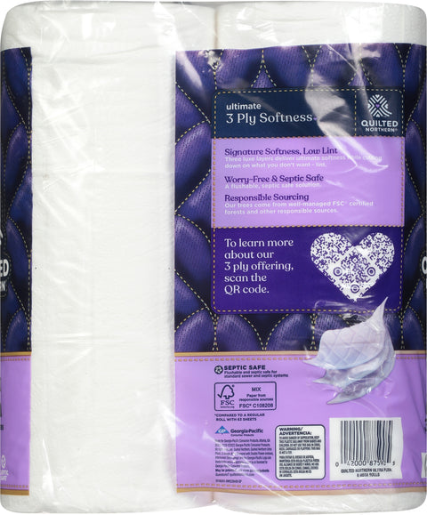 Quilted Northern Ultra Plush 3-Ply Mega Roll Unscented Bathroom Tissue 6 ea