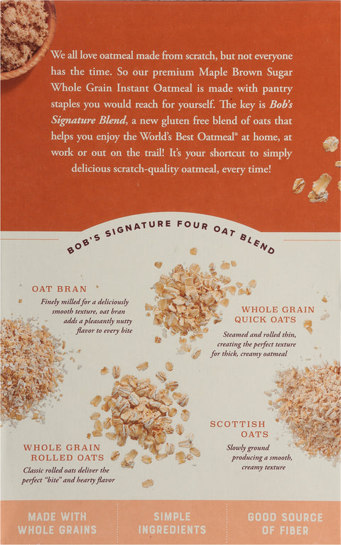 Bob's Red Mill Instant Whole Grain Maple Brown Sugar Oatmeal 6