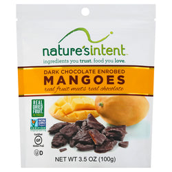Nature's Intent Dark Chocolate Covered Mangoes - 3.5 OZ 12 Pack