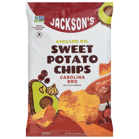 Jackson's Kettle Cooked Carolina BBQ Sweet Potato Chips 5 oz - 12 Pack