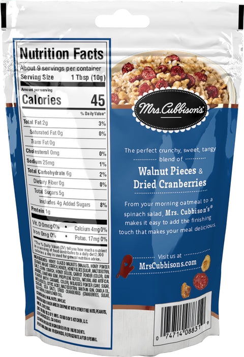 Mrs Cubbison's Glazed Walnuts And Cranberries 3.25 OZ