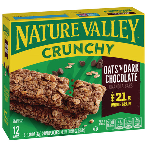 Nature Valley Crunchy Oats 'N Dark Chocolate Granola Bars 8.94 OZ