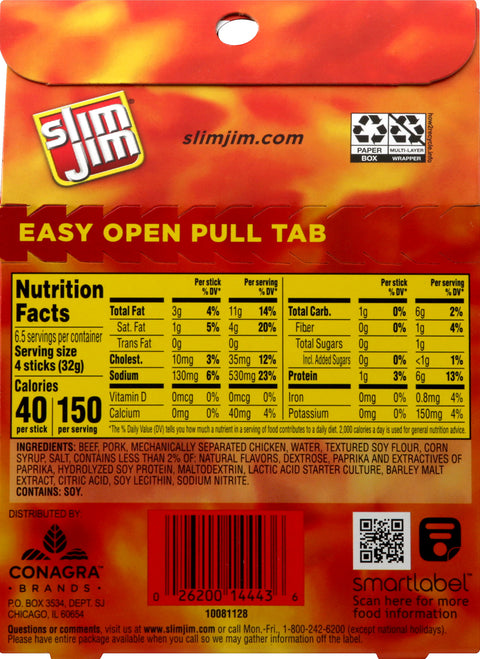 Slim Jim Smoked Snack Sticks 26 ea
