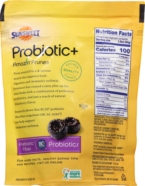 Sunsweet Amazin Probiotic+ Pitted Elderberry Prunes 6 oz