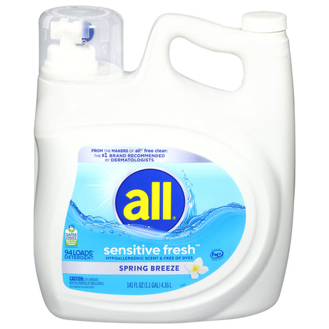 All Sensitive Fresh Spring Breeze Detergent 141 fl oz - 4 Pack