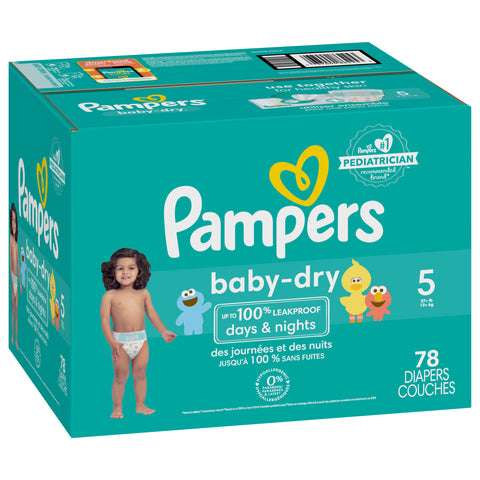 Pampers Diapers Baby Dry Case Size 5 78 CT