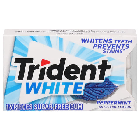 Trident White Sugar Free Peppermint Gum 16 ea - 16 CT 9 Pack