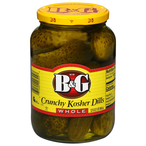 B&G Crunchy Whole Kosher Dills 32 fl oz - 12 Pack