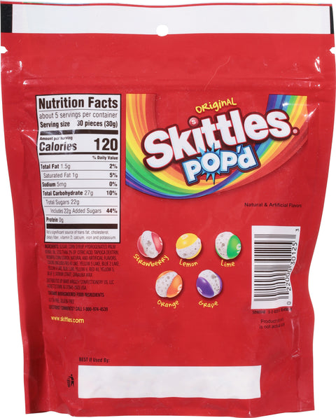 Skittles Pop'd Original Freeze Dried Candy 5.5 oz