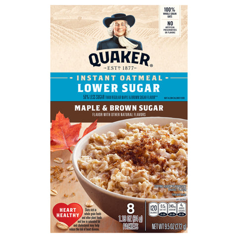 Quaker Maple & Brown Sugar Instant Oatmeal 9.5 OZ