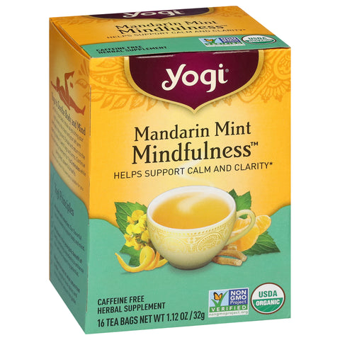 Yogi Mindfulness Mandarin Mint Herbal Tea 16 Tea Bags