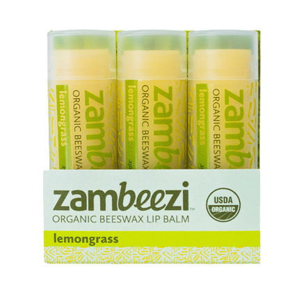 Zambeezi Lemongrass Lip Balm 3-Pack - 0.15 OZ 10 Pack