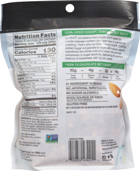 Kind Zero Apple Cinnamon Nut Granola 8 oz
