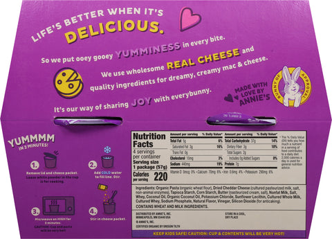 Annie's White Cheddar Macaroni & Cheese Cup 8.04 OZ