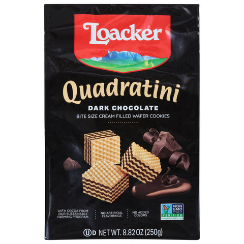 Loacker Quadratini Dark Chocolate Wafer Cookies 8.82 OZ