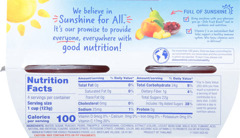 Dole Fruit Cups Mixed In Black Cherry Gelatin 17.2 OZ