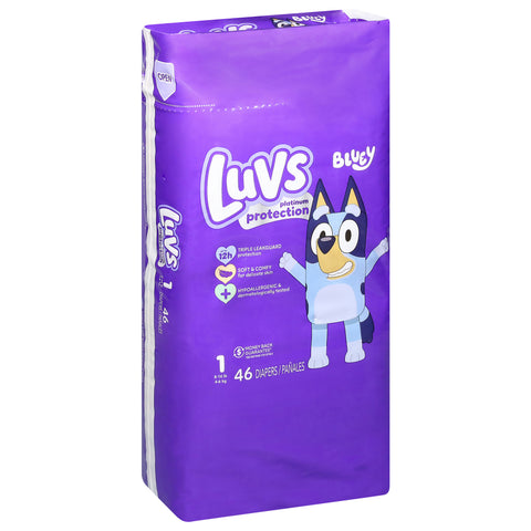 Luvs Bluey Diapers 1 (8-14 lb) 46 ea