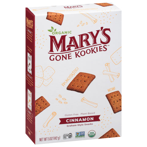 Mary's Gone Kookies Organic Cinnamon Graham-Style Snacks 5 oz - 6 Pack