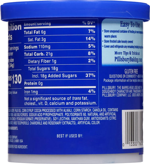Pillsbury Creamy Supreme Chocolate Fudge Frosting 16 OZ