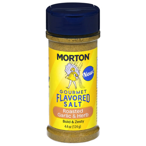 Morton Gourmet Flavored Bold & Zesty Roasted Garlic & Herb Salt 4.4 oz - 6 Pack