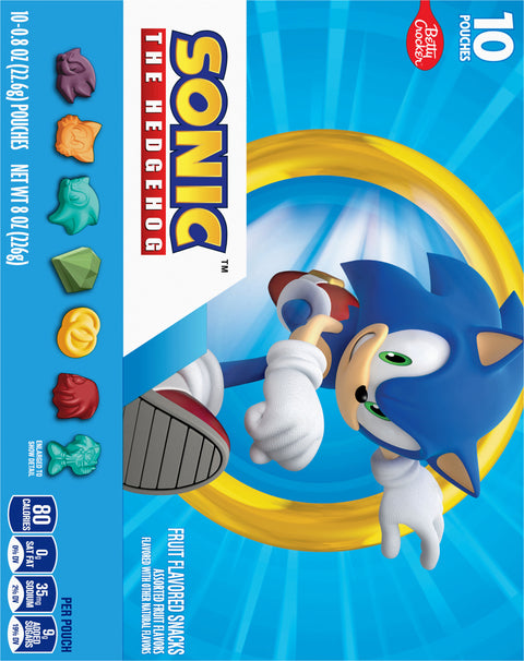 Betty Crocker Sonic The Hedgehog Fruit Snacks 8 OZ