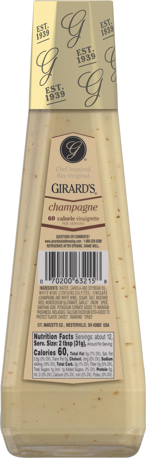 Girard's Champagne Light Vinaigrette 12 FZ
