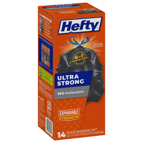 Hefty Ultra Strong 30 Gallon Large Trash Drawstring Bags 14 CT