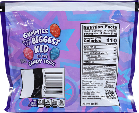 Shaq-A-Licious Gummies Peach, Berry Punch & Orange Candy XL 11.8 oz