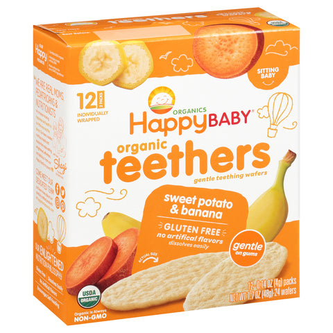 Happy Baby Organic Gluten Free Teethers Sweet Potato & Banana 1.7 OZ