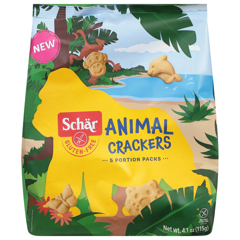 Schar Gluten-Free Animal Crackers 5 Portion Packs - 5 Pack