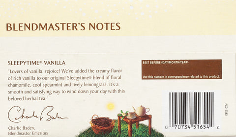 Celestial Seasonings Sleepytime Vanilla Herbal Tea 20 CT