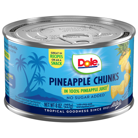 Dole Pineapple Chunks In 100% Juice 8 OZ