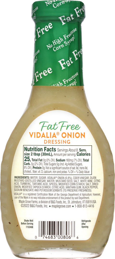 Maple Grove Fat Free Vidalia Onion Dressing 8 FZ