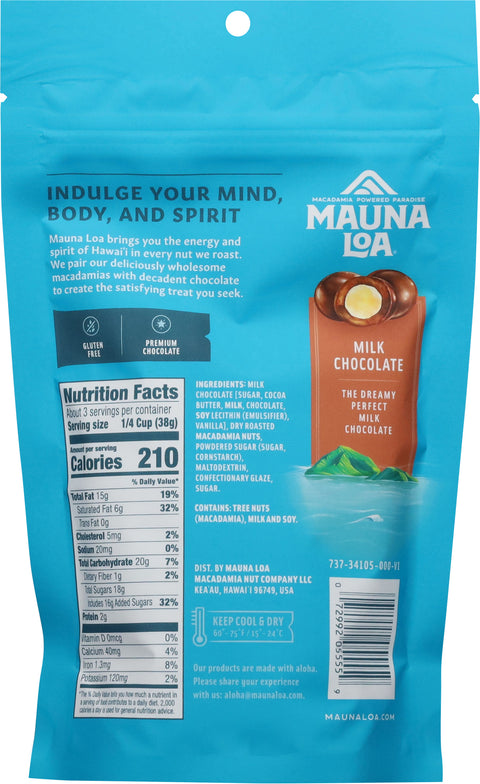 Mauna Loa Milk Chocolate Macadamias 4 oz
