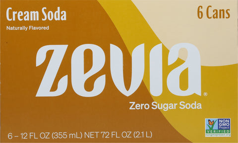 Zevia Zero Sugar Cream Soda  72 FZ
