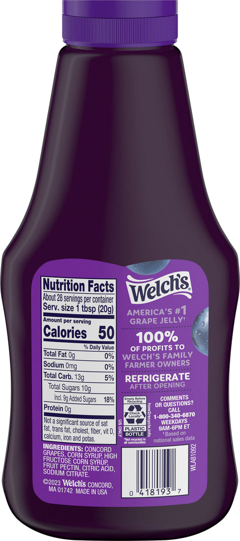 Welch's Grape Jelly Squeeze 20 OZ