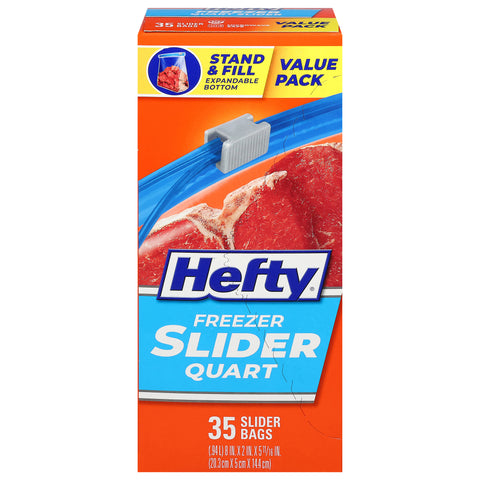 Hefty Quart Freezer Slider Bag 35Ct - 9 Pack