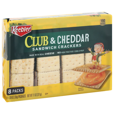 Keebler Sandwich Cracker Club & Cheddar 11 OZ