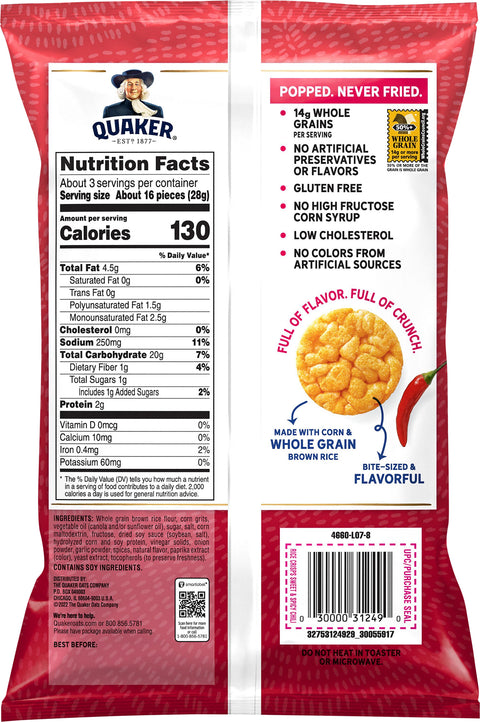 Quaker Sweet & Spicy Chili Rice Crisps 3.03 OZ