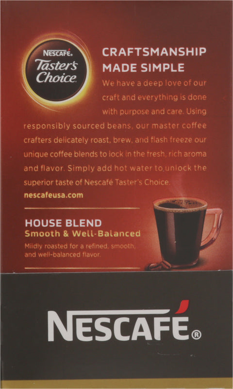 Nescafe Taster's Choice Instant Coffee Regular House Blend Sticks 0.63 OZ